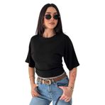 Kadın Crop Basic Tişört – Vücuda Oturan Şık Tasarım, siyah, s