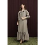 Kadın Crop Ceket Detaylı İkili Elbise - 12651TKS - MINK