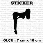 Kadın Dans 2 Adet Sticker Otomobil Motosiklet Kask Atv Laptop Pc Tablet Buzdolabı Kapı Cam Araba Sticker Etiketleri