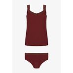 Kadın Dantel Detaylı Atlet Külot Takım KO2001TKM-1 Bordo L/XL