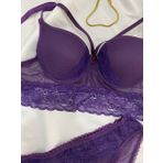 Kadın Dantel Detaylı Bralet Şık İç Çamaşır Takımı (Mor, 95B)