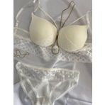 Kadın Dantel Detaylı Şık Bralet İç Çamaşır Takımı (beyaz, 75B)