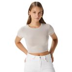 Kadın Deal Lux Touch Yumuşak Doku Crop Bej Bluz S