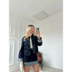 Kadın Denim Etek Ceket Takım Mavi