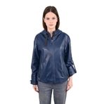 Kadın Deri Ceket 8142SBR (Mavi, 3XL)