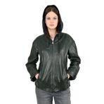 Kadın Deri Ceket 8142SBR (Yeşil, 2XL)