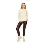 Kadın Deri Görünümlü Skinny Pantolon Brown Kahverengi 34