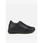 Kadın Deri Siyah Lastik Detaylı Dolgu Topuklu Günlük Loafer 01AYH314480A100
