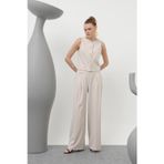 Kadın Desenli Astar Detaylı Pantolon - 32186PNT - BEIGE