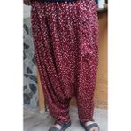 Kadın Desenli Cepli Beli Lastikli Şalvar Pantolon - Standart - Açık Gri - Kırmızı - Beyaz