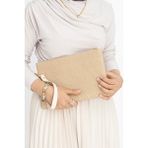 Kadın Desenli Clutch Portföy Çanta - 18*28 - Bej