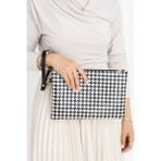 Kadın Desenli Clutch Portföy Çanta - 18*28 - Siyah