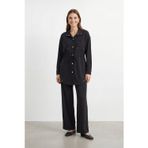 Kadın Dik Yaka Çıtçıt Detaylı Belden Bağlamalı Tunik Pantolon Takım – 14443TKS - BLACK