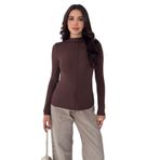 Kadın Dikiş Detaylı Fit Bluz – White Line, kahverengi, l