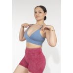 Kadın Dikişli Dekolteli Sporcu Sütyeni - Hızlı Kuruyan,yoga Bra,toparlayıcı Bra,antreman Bra - XS - Mavi
