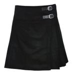 Kadın Diz Boyu Etek Etek 50,8 cm Uzunluk Ekose Pileli Kilts - Siyah, siyah, 12