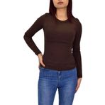 Kadın Düz Renk Vücuda Oturan Uzun Kollu Sweatshirt BGL-ST04296