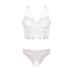 Kadın Ekru Destekli Bralet Sütyen Külot Takım, 80B, HW4491NT-869BST0011603