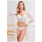 Kadın Ekru Destekli Büstiyer Sütyen Külot Ve Sabahlık Üçlü Takım, 80B, İGP3519-69BS00018311101