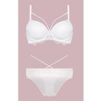 Kadın Ekru Desteksiz Bralet Sütyen Külot Takım, 90B, TYC00207653946-869BST0011587