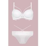 Kadın Ekru Desteksiz Bralet Sütyen Külot Takım, 95B, TYC00207653946-869BST0011586