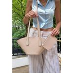 Kadın El ve Omuz Kullanımlı Çıkarılabilir Cüzdanlı Modern Kesim Shopper Çanta