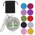 Kadın Erkek Aroma Terapi Difüzör Kolye Ucu, Kolye, Paslanmaz Çelik Melek Locket Madalyon Kolye Ucu 45 cm Kolye 10 Pedli, Kadın Kolye Ucu Noel Doğum Günü Hediyesi