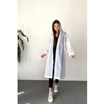 Kadın Erkek Yağmurluk Kapüşonlu Çıtçıtlı Eva Beyaz Yağmurluk M21MRC881R02