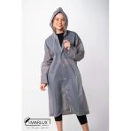 Kadın Erkek Yağmurluk Kapüşonlu Çıtçıtlı Eva Gri Yağmurluk M21MRC881R05