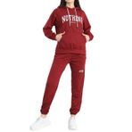 Kadın Eşofman Takımı Kapüşonlu Sweatshirt ve Jogger Alt Günlük ve Spor Giyim Bordo-M