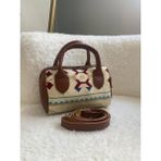 Kadın Etnik Kilim Desen Küçük Boy Çanta - Krem