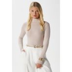 Kadın Feel Lux Touch Dik Yaka Bej Uzun Kol Soft Bluz - M