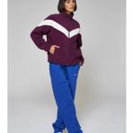 Kadın Fermuarlı Cepli Mor Polar Sweatshirt