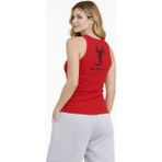 Kadın Fitilli Atlet Sıfır Yaka Slim Fit Arka Baskılı Spor Atlet - Kırmızı - XS