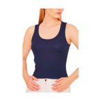 Kadın Fitilli Görünümlü Kalın Askılı Basic Atlet Body%90 Pamuk%10 Likra (lacivert, XL)