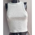 Kadın Fitilli Halter Yaka Crop Atlet - Yeşil