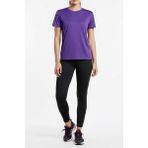 Kadın Fitness Pilates Koşu Antrenman Yağmurdesen Polyester Kumaş Tişört- Mor