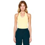 Kadın Fitted Halter Yaka Örme Atlet Kaliteli Şık Rahat Modern Zarif Günlük_Sarı-S