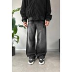 Kadın Flaw Basic Baggy Jean Siyah Düz Desenli Günlük Kullanım İçin Rahat Model