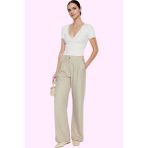 Kadın Geniş Paça Palazzo Pantolon Düz Desen Normal Bel Wide Leg Rahat Günlük Modern Tasarım