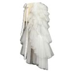 Kadın Geri Tül Tutu Overskirt Ruffles Mesh Katmanlı Yüksek Bel Bağlamalı Kemer Telaş Etek Düğün Parti Kokteyl için, beyaz, XS