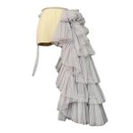 Kadın Geri Tül Tutu Overskirt Ruffles Mesh Katmanlı Yüksek Bel Bağlamalı Kemer Telaş Etek Düğün Parti Kokteyl için, gri, L
