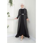Kadın Giyim Moda Tesettür Elbise 2644 - 38 - Siyah