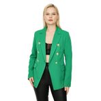 Kadın Gold Düğme Kapamalı Astarlı Blazer Ceket Yeşil 44