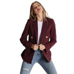 Kadın Gold Düğmeli Blazer Ceket Mor 36