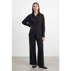 Kadın Gömlek Yaka Rahat Kesim Tunik Pantolon Takım – 32493TKS - BLACK