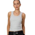 Kadın Gri Fitilli Görünümlü Kalın Askılı Basic Atlet Body%90 Pamuk%10 Likra (gri, M)