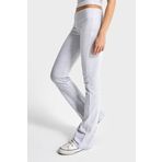 Kadın Gri Melanj Renk s5-107 Slim Fit Süper Esnek Kumaş Flare Fit Pantolon Gri Melanj XS