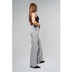 Kadın Gri Renk T-4S5-12 Straight Fit Esnek Kumaş Parlak Taşlı İç Boy 80cm Tasarım Denim Jean Gri T-4S5-12 42