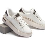Kadın Günlük Ortopedik Kaymaz Kırılmaz Taban Konforlu Ortopedik Sneakers Spor Ayakkabı - Beyaz Rugan